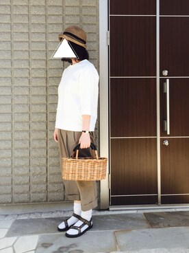 「STAMP AND DIARY（スタンプアンドダイアリー）のアイテム」を使った、na.さん（レディース・160cm）の春コーディネート