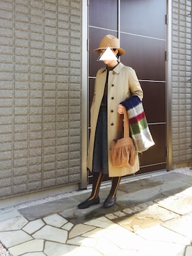 「くつした」｜「アイテム（帽子）」を使った、na.さん（レディース・160cm）の秋コーディネート