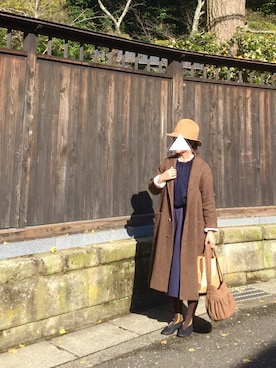 「FRAMeWORK（フレームワーク）のタイプライタータックスカート◆（スカート）」を使った、na.さん（レディース・160cm）の秋コーディネート