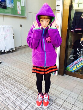 「MAGICAL MOSH MISFITS（マジカルモッシュミスフィッツ）のアイテム（その他アウター）」を使った、Juuunco.さん（レディース・155cm）の秋コーディネート