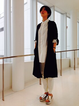 「白と黒」｜MOTOCHIKAさん（メンズ・167cm）の春コーディネート