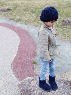 「ボーダーTシャツ」｜yuu___h_sさん（キッズ・100cm）の春コーディネート