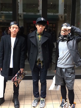 「MK MICHEL KLEIN HOMME （エムケーミッシェルクランオム）のアイテム（チェスターコート）」を使った、ｊさん（メンズ・163cm）の秋コーディネート