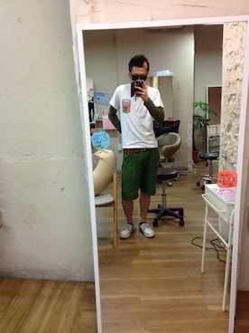 「FLIP THE SCRIPT（フリップザスクリプト）のアイテム（トップス）」を使った、つかささん（メンズ・174cm）の夏コーディネート