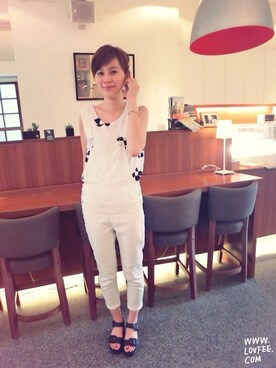 「lovfee」｜「アイテム（オールインワン・サロペット）」を使った、LOVFEEさん（レディース・168cm）の夏コーディネート