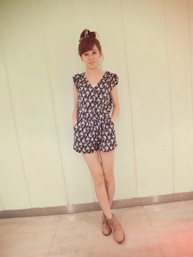 「lovfee」｜「アイテム（つなぎ/オールインワン）」を使った、LOVFEEさん（レディース・168cm）の夏コーディネート