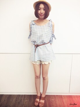 「LOVFEE（ラッフィ）のアイテム」を使った、LOVFEEさん（レディース・163cm）の夏コーディネート