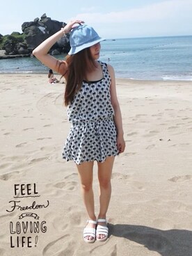 「LOVFEE（ラッフィ）のアイテム」を使った、LOVFEEさん（レディース・159cm）の夏コーディネート