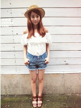 「LOVFEE（ラッフィ）のアイテム」を使った、LOVFEEさん（レディース・159cm）の夏コーディネート