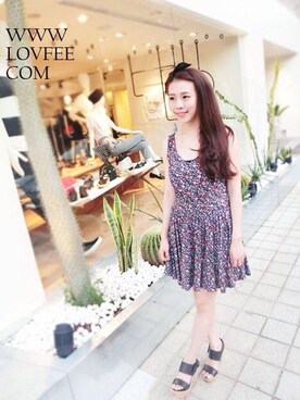 「LOVFEE（ラッフィ）のアイテム」を使った、LOVFEEさん（レディース・158cm）の夏コーディネート