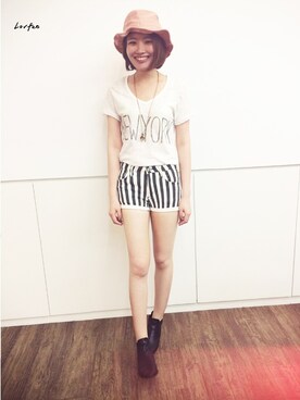 「LOVFEE（ラッフィ）のアイテム」を使った、LOVFEEさん（レディース・163cm）の夏コーディネート
