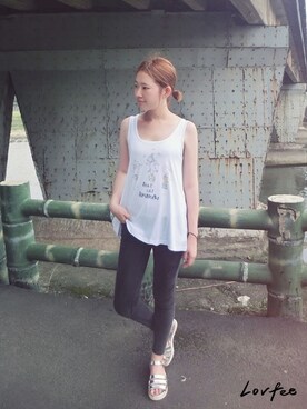 「LOVFEE（ラッフィ）のアイテム」を使った、LOVFEEさん（レディース・163cm）の夏コーディネート