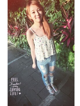 「LOVFEE（ラッフィ）のアイテム」を使った、LOVFEEさん（レディース・159cm）の夏コーディネート