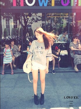 「LOVFEE（ラッフィ）のアイテム」を使った、LOVFEEさん（レディース・159cm）の夏コーディネート
