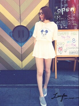 「LOVFEE（ラッフィ）のアイテム」を使った、LOVFEEさん（レディース・163cm）の夏コーディネート