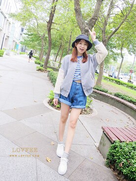 「lovfee」｜「アイテム（ジャケット/アウター）」を使った、LOVFEEさん（レディース・159cm）の秋コーディネート