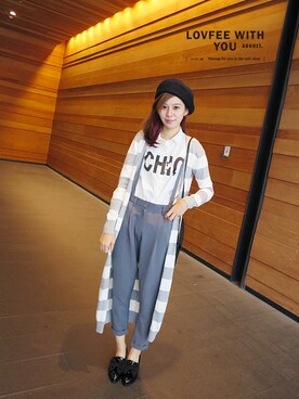 「lovfee」｜「アイテム（その他アウター）」を使った、LOVFEEさん（レディース・168cm）の秋コーディネート