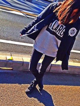 「XLARGE（エクストララージ）のアイテム（その他アウター）」を使った、mmyzabroさん（レディース・164cm）の冬コーディネート