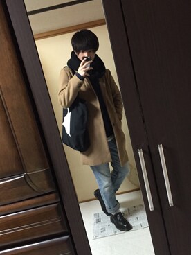 「RAGEBLUE（レイジブルー）のアイテム（ジャケット/アウター、ベージュ系）」を使った、yasuさん（メンズ・173cm）の冬コーディネート