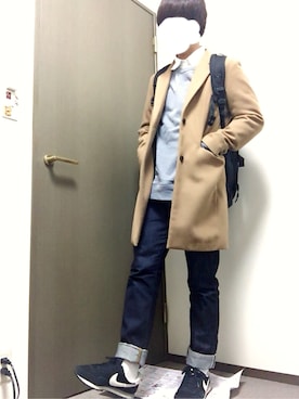 「RAGEBLUE（レイジブルー）のアイテム（ジャケット/アウター、ベージュ系）」を使った、yasuさん（メンズ・173cm）の冬コーディネート