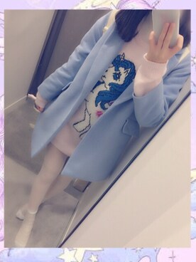 「白タイツ」｜「アイテム（チェスターコート）」を使った、さとちんさん（レディース・169cm）の冬コーディネート