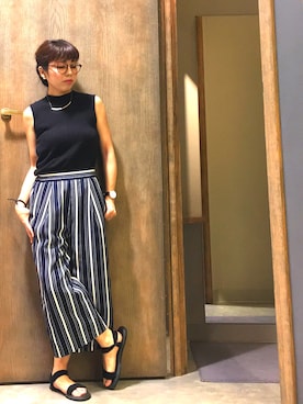 「sanuk（サヌーク）のアイテム（サンダル）」を使った、（株）midoriさん（レディース・151cm）の夏コーディネート