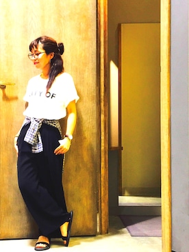 「sanuk（サヌーク）のアイテム（サンダル）」を使った、（株）midoriさん（レディース・151cm）の夏コーディネート