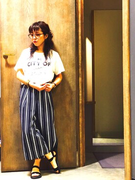 「sanuk（サヌーク）のアイテム（サンダル）」を使った、（株）midoriさん（レディース・151cm）の夏コーディネート