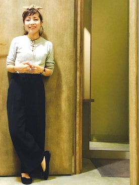 「BEAMS（ビームス）のアイテム（ヘアバンド、ベージュ系）」を使った、（株）midoriさん（レディース）の秋コーディネート