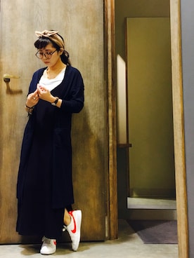 「BEAMS（ビームス）のアイテム（ヘアバンド、ベージュ系）」を使った、（株）midoriさん（レディース）の秋コーディネート