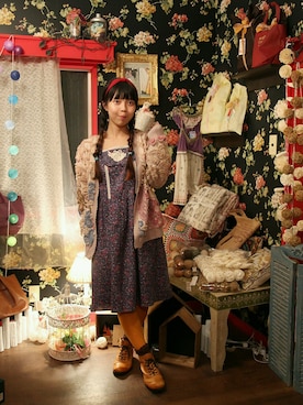 「タイツ×靴下」｜「アイテム（雑貨/ホビー）」を使った、Chie＊さん（レディース・159cm）の秋コーディネート