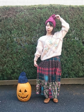 「アイテム（インテリア、オレンジ系）」を使った、Chie＊さん（レディース・159cm）の秋コーディネート