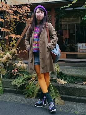 「タイツ×靴下」｜「アイテム（雑貨/ホビー）」を使った、Chie＊さん（レディース・159cm）の冬コーディネート
