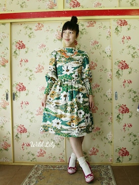 「レトロワンピース」｜「アイテム（その他）」を使った、Chie＊さん（レディース・159cm）の春コーディネート