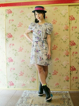「レトロワンピース」｜「アイテム（その他）」を使った、Chie＊さん（レディース・159cm）の春コーディネート