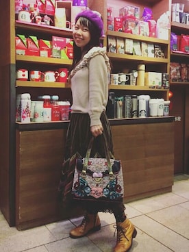 「Irregular Choice（イレギュラーチョイス）のアイテム（バッグ）」を使った、Chie＊さん（レディース・159cm）の秋コーディネート