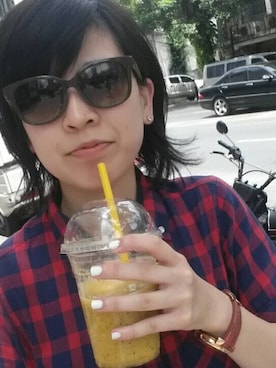 「アイテム（シャツワンピース、レッド系）」を使った、tadanozikomanさん（レディース・157cm）の秋コーディネート