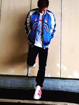 「AAPE BY A BATHING APE（エーエイプバイアベイシングエイプ）のアイテム（ジャケット/アウター）」を使った、つばささん（メンズ・174cm）の秋コーディネート