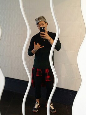 「MORGAN（モルガン）のアイテム（トップス）」を使った、miyabiさん（メンズ・175cm）の秋コーディネート