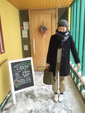「qualite（カリテ）のアイテム（ハンチング/ベレー帽）」を使った、maroさん（レディース・158cm）の冬コーディネート