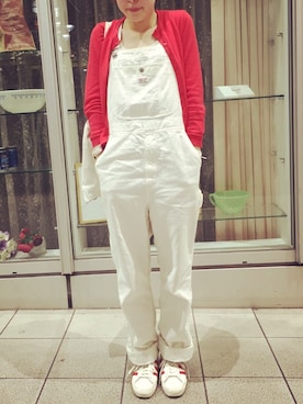 「Daniel Wellington」｜「アイテム（サロペット/オーバーオール）」を使った、unaさん（レディース・154cm）の春コーディネート