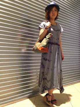 「TYPE BLUE（タイプブルー）のアイテム（帽子）」を使った、Hitomiさん（レディース・161cm）の夏コーディネート