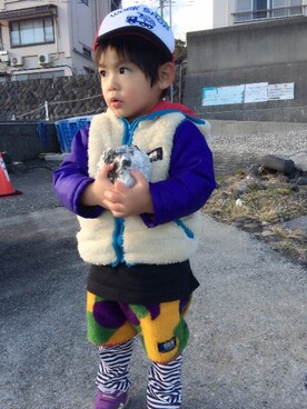 「アイテム（ナイロンジャケット）」を使った、肥田隆弘さん（キッズ・100cm）の冬コーディネート