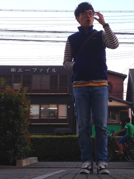 「ハロウィン」｜「アイテム（その他アウター）」を使った、くまもんさん（メンズ・183cm）の秋コーディネート