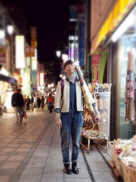 「ツイード」｜「アイテム（つなぎ/オールインワン）」を使った、Phiphiさん（レディース・160cm）の秋コーディネート