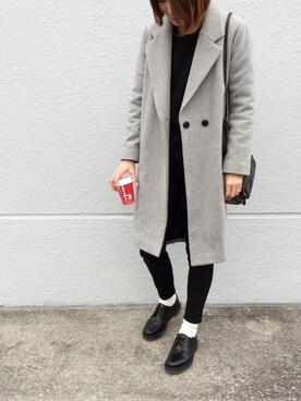 「CLANE（クラネ）のアイテム（チェスターコート）」を使った、cota_raさん（レディース・168cm）の冬コーディネート