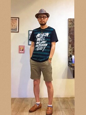 「SHIPS（シップス）のアイテム（その他シューズ）」を使った、tmyoungerさん（メンズ・170cm）の夏コーディネート