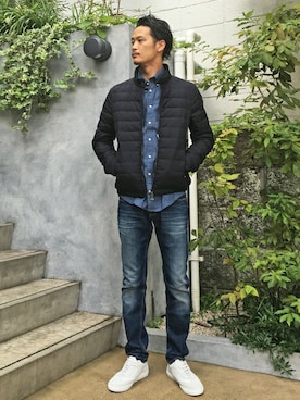 「TOMMY HILFIGER（トミーヒルフィガー）のアイテム（ジャケット/アウター）」を使った、YOUさん（メンズ・183cm）の冬コーディネート