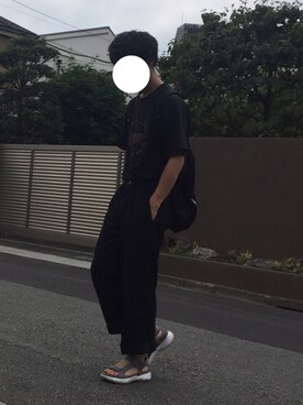 「7月WEAR夏のサンダル祭り」｜「アイテム（スラックス）」を使った、かにかまさん（メンズ・170cm）の夏コーディネート