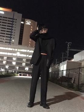 「no brand（ノーブランド）のアイテム（セットアップ）」を使った、さとけんさん（メンズ・180cm）の秋コーディネート